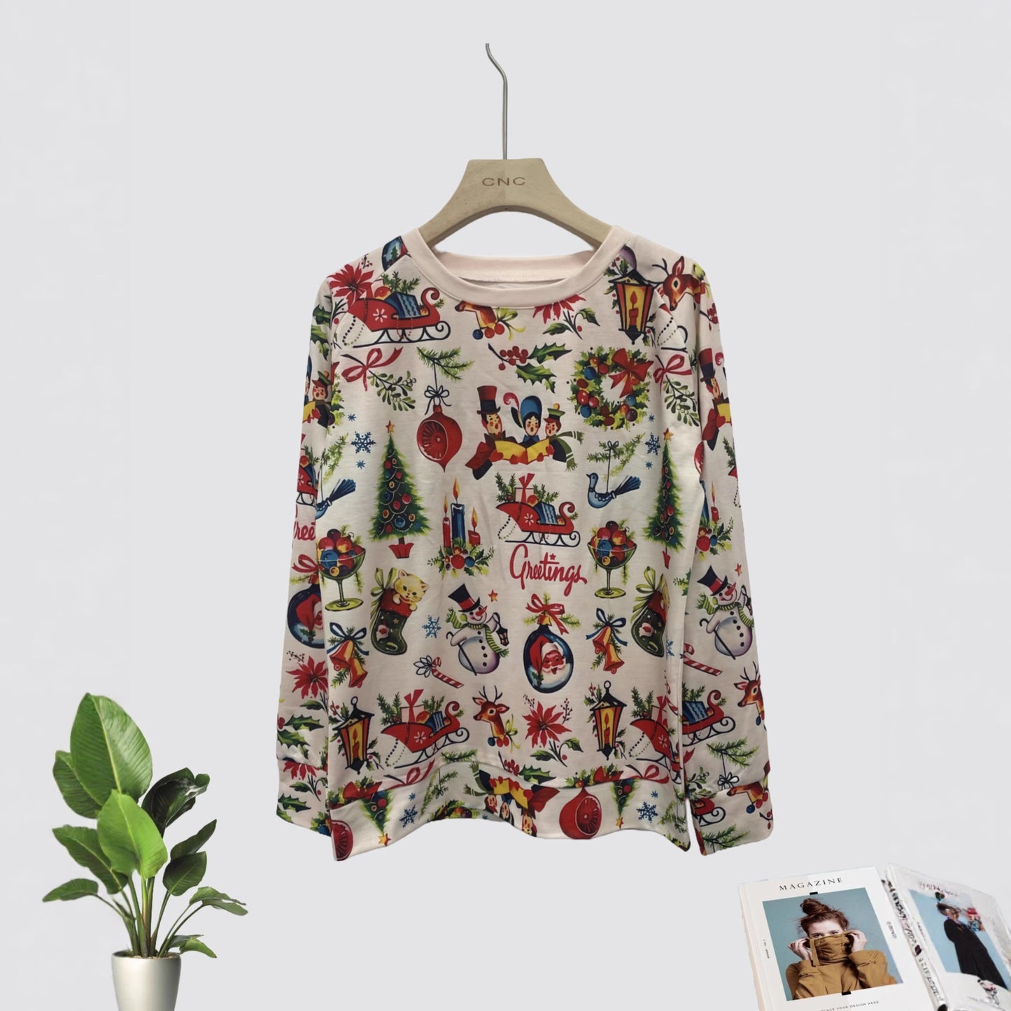 Women's Daily Casual Christmas Digital Printing Sweater
