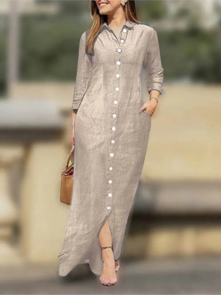 Plus Size Cotton Linen Dress