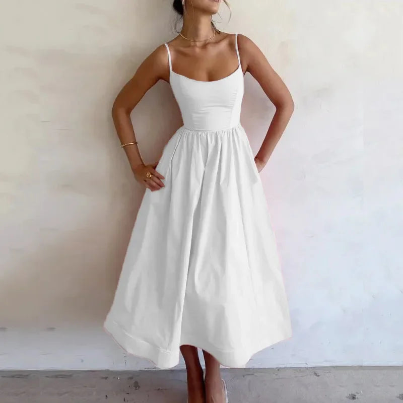 Pleated Waist Tank Dress
