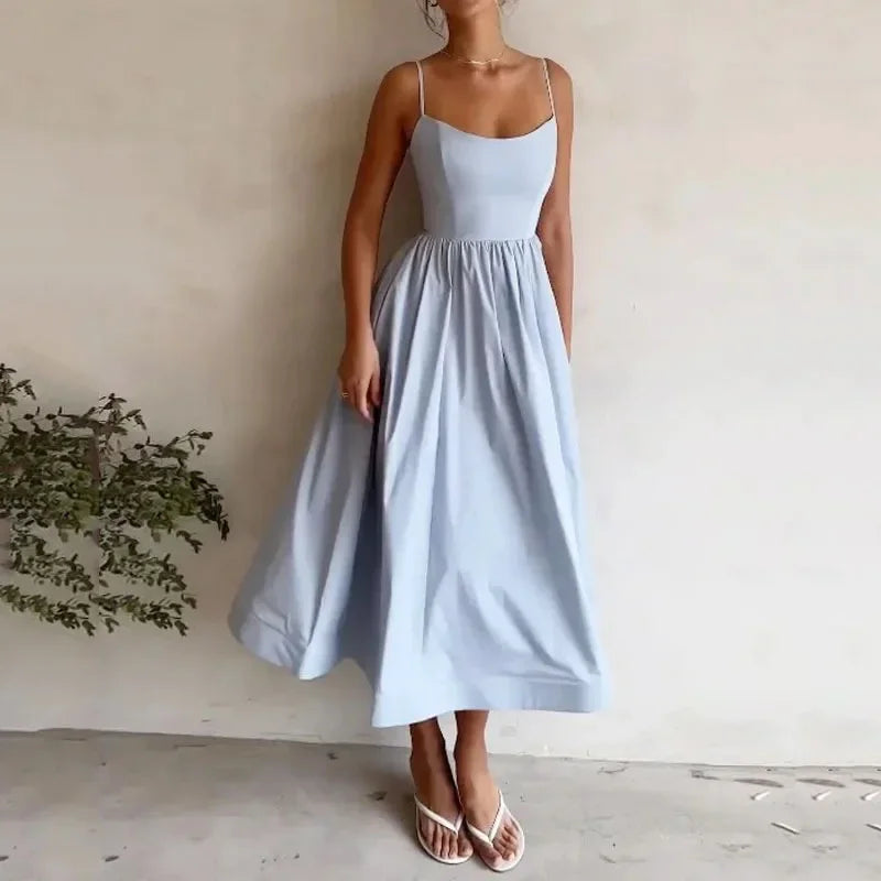 Pleated Waist Tank Dress