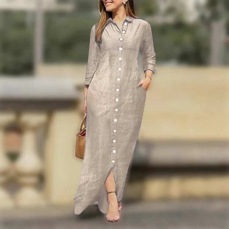 Plus Size Cotton Linen Dress