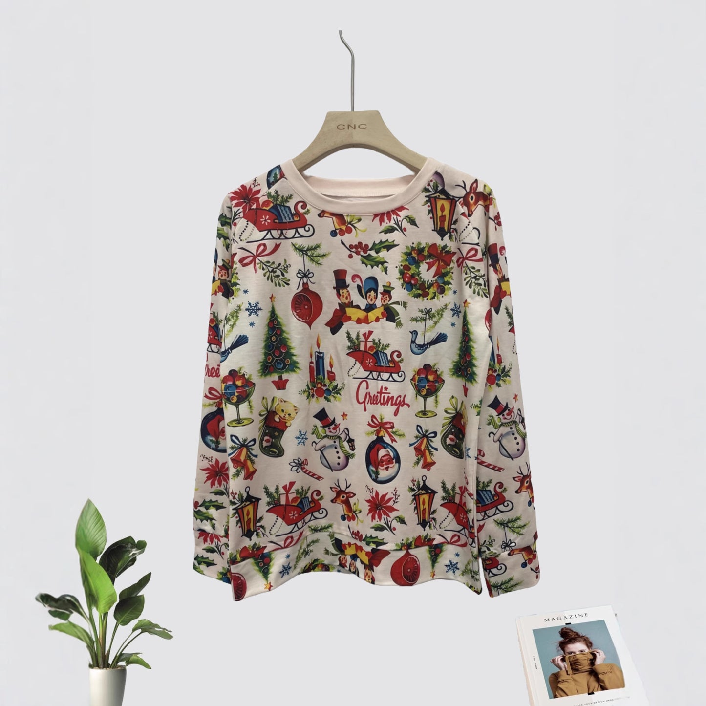 Women's Daily Casual Christmas Digital Printing Sweater
