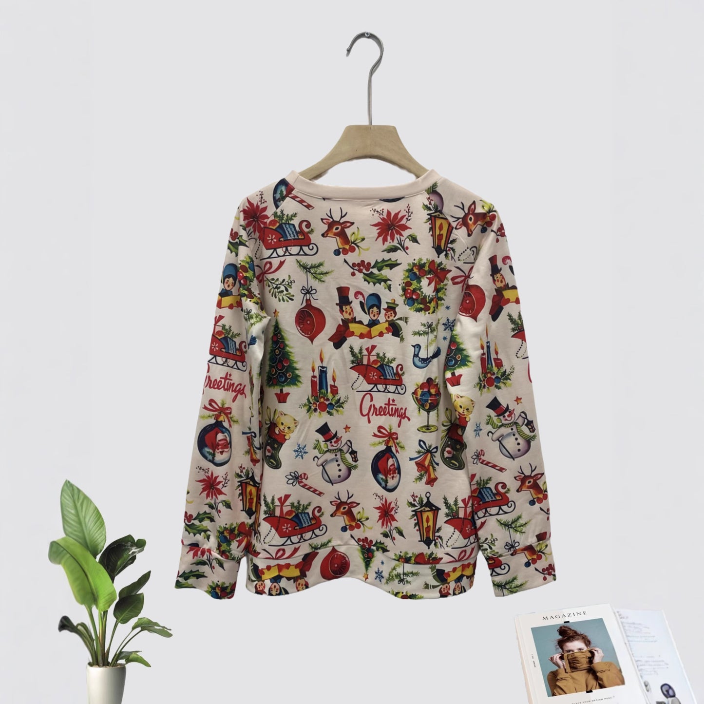 Women's Daily Casual Christmas Digital Printing Sweater